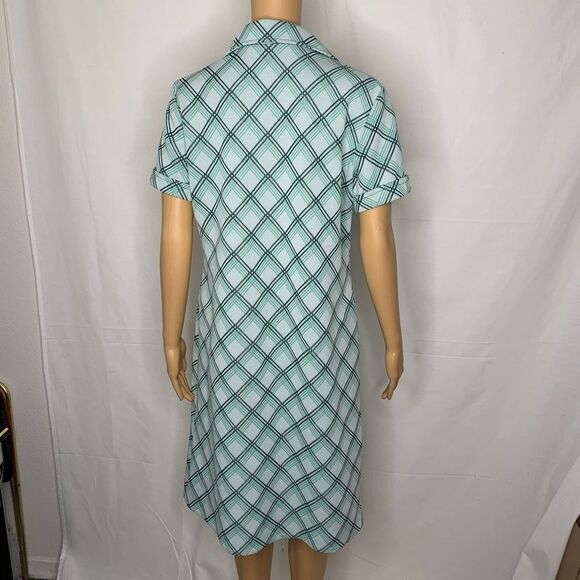 Vintage Plaid Dress Folded Collar Button Down - Picture 7 of 8